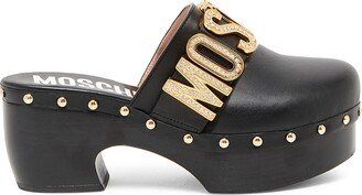 Logo Studded Leather Clogs