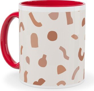 Mugs: Organic Cut Shapes - Kaolin Clay Ceramic Mug, Red, 11Oz, Beige