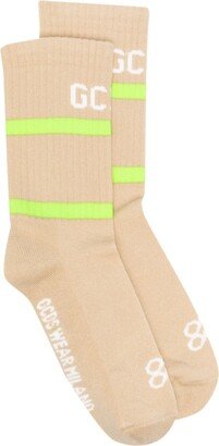 Logo Ribbed-Knit Socks