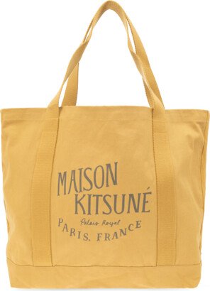 Shopper Bag With Logo Unisex - Brown