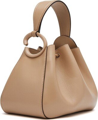 O Handle leather tote bag