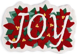 Poinsettia Joy Sculpted Holiday Rug, 20 x 30, Created for Macy's