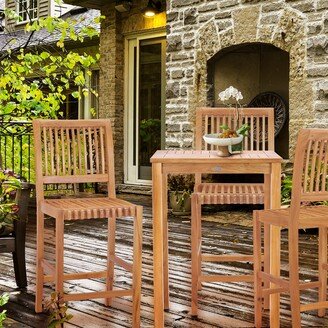 Castle Teak Wood Outdoor/ Indoor Bar Stool Chair