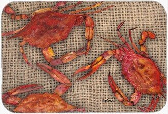 8742LCB 15 X 12 In. Cooked Crabs on Faux Burlap Glass Cutting Board Large Size