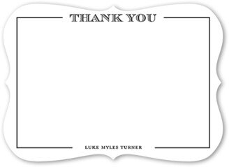 Thank You Cards: Bordered Gratitude Thank You Card, Black, Matte, Signature Smooth Cardstock, Bracket