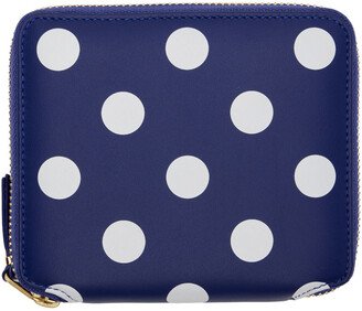 COMME des GARÇONS WALLETS Navy Dots Zip Wallet