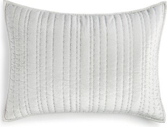 Closeout! Variegated Stripe Quilted Velvet Sham, Standard, Created for Macy's