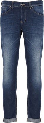 Mid-Rise Straight-Leg Stretched Jeans