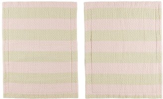 Pink & Beige Stripe Pillow Sham Set