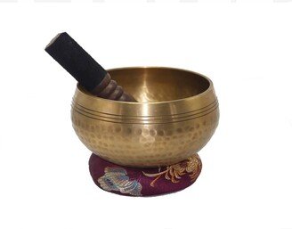 5 Inch Tibetan Singing Bowl - Bronze Bowl, Beautifully Hand Carved Buddhist Mantra Religion Yoga & Meditation Healing Sound