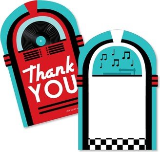 Big Dot Of Happiness 50's Sock Hop - 1950s Rock N Roll Party Shaped Thank You Cards & Envelopes 12 Ct