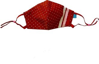 Margaretta Hershey Red Stripes & Dots Mask with Lanyard