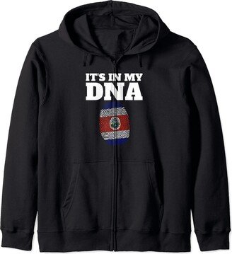 Costa Rica Roots Co. It's IN My DNA Costa Rica Flag Fingerprint Costa Rica Zip Hoodie