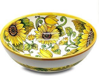 Large Ceramic Bowl - Italian Dinnerware Pasta Bowl Platter Serving Tray Hand Painted Tuscany Pottery Bowls Made in Italy Salad-AL