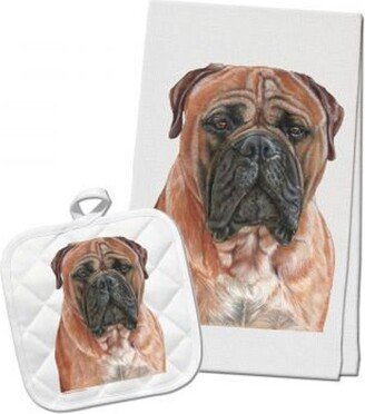 Bullmastiff Kitchen Dish Towel & Pot Holder Gift Set