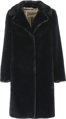 Faux-Fur Single-Breasted Long Sleeved Coat-AA