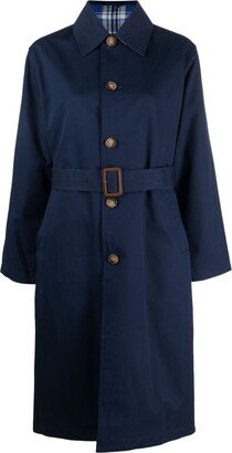 Single-Breasted Cotton Midi Coat