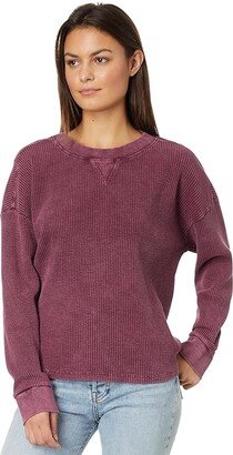 Long Sleeve, Crew Neck Pullover (Aged Wine) Women's Sweater