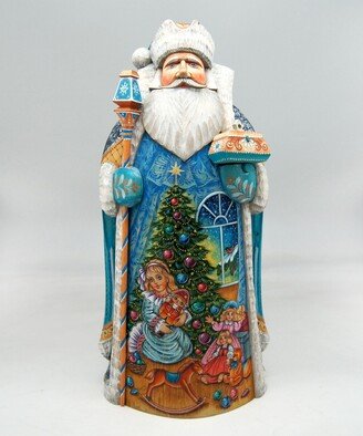 G.DeBrekht Woodcarved and Hand Painted Nutcracker Clara Santa Claus Figurine