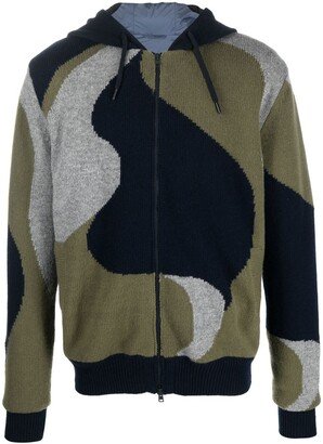 Intarsia-Knit Bomber Jacket