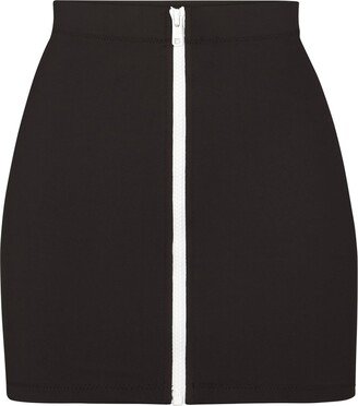 Zip-Up Swim Mini Skirt | Onyx