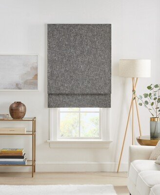 Drew Blackout Textured Solid Cordless Roman Shade, 64 x 35