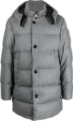 Padded Button-Down Parka Coat