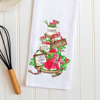 Kitchen Tea Towel, Summer Watermelon Farmhouse Tray Decor, Flour Sack Housewarming Gift-AA