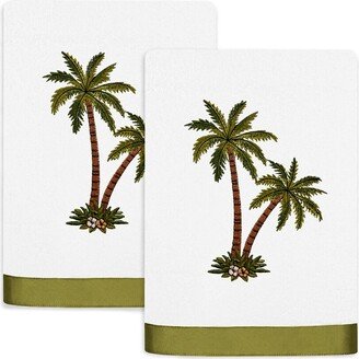 Palmera 2Pc Embellished Turkish Cotton Hand Towel Set-AB