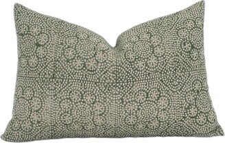 Designer Wisteria in Olive Pillow Cover // Green Floral Boho Decorative Throw Pillows Modern Farmhouse-AA