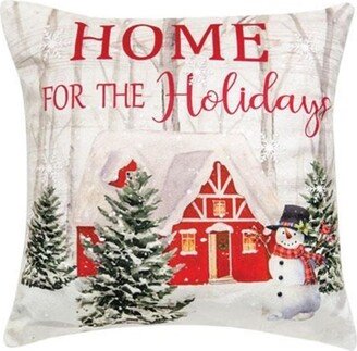 Home For The Holidays Pillow - H - 9.50 in. W - 9.50 in. L - 3.00 in.