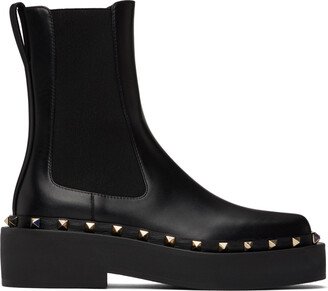 Black M-Way Rockstud Chelsea Boots