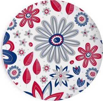 Salad Plates: Bohemian Fields - Red, White And Blue Salad Plate, Red