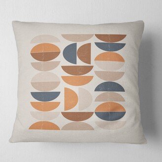 Designart 'Abstract Sun and Moon S In Blue and Orange' Modern Printed Throw Pillow