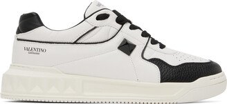 White & Black One Stud Sneakers-AA