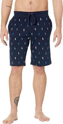 Rib Waistband Knit Sleep Shorts (Cruise Navy/Nautical AOPP) Men's Pajama