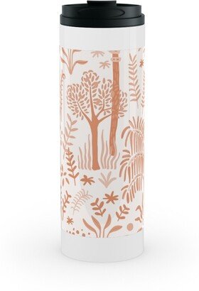 Travel Mugs: Indian Garden - Peachy Stainless Mug, White, 16Oz, Pink