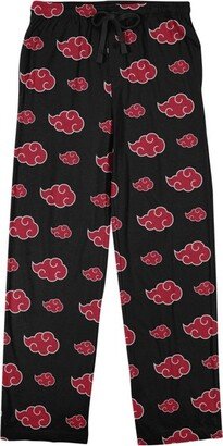 Naruto Shippuden Akatsuki Cloud Symbol AOP Men’s Black Sleep Pajama Pants-XXL