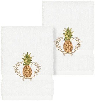 Welcome Embellished Washcloth - Set of 2 - White