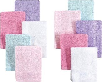 Baby Girl Rayon from Bamboo Luxurious Washcloths, Pink Lilac 10-Pack, One Size