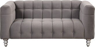 Sunmory 63 Modern Sofa Dutch Fluff Upholstered Sofa with Solid Wood Legs, Buttoned Tufted Backrest