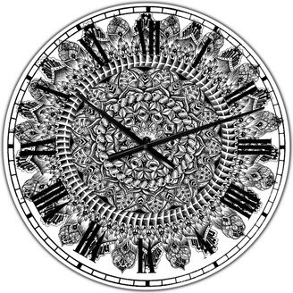 Designart Mandala Drawing Large Traditional Wall Clock - 38 x 38 x 1