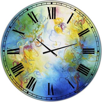 Designart Color Dances Oversized Modern Wall Clock - 36 x 36