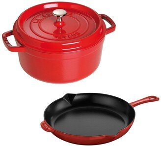 Cast Iron 3-Pc. Cocotte and Fry Pan Set