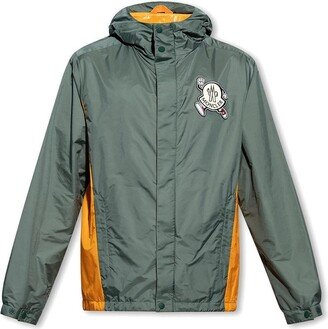 Logo Patch Hooded Rain Jacket