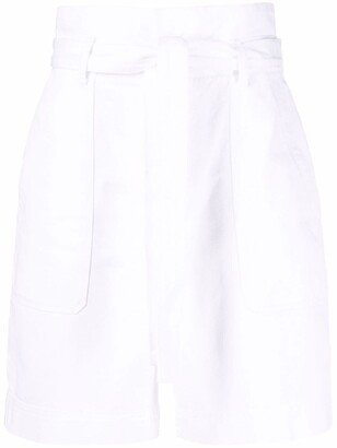 Belted Tailored Knee-Length Shorts