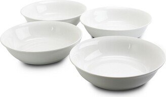 Home 4 Piece Wide 8.75 in. Stoneware Dinner and Serving Bowls in White