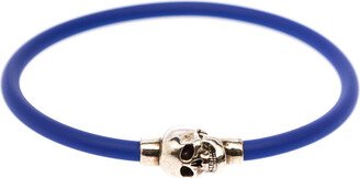 Blue Rubber Skull Bracelet Man-AA