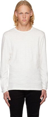 White Classic Flame Long Sleeve T-Shirt