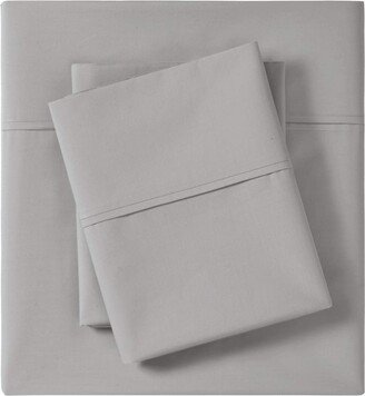 Gracie Mills Peached Percale Cotton Sheet Set Grey Twin